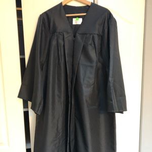 Black graduation gown and cap